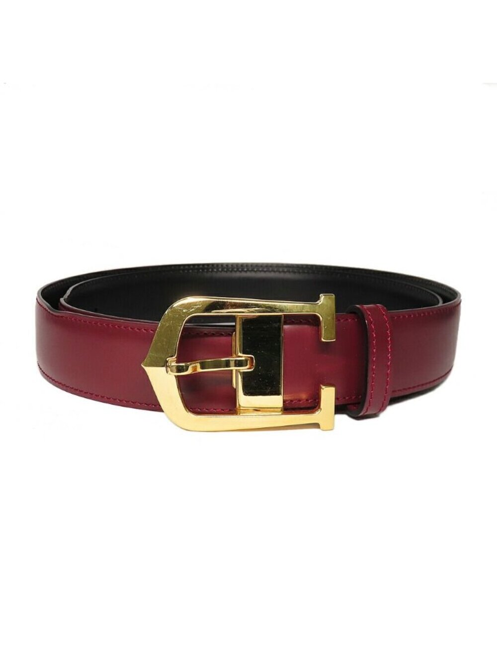 Cartier C Longue Reversible Belt Burgundy & Black Cle de Cartier